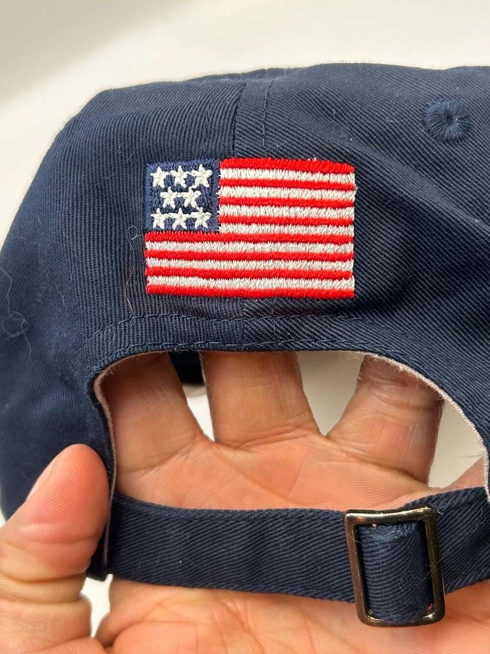 Callaway Golf Navy Blue Adjustable Strapback Hat with USA Flag Detail - Picture 5 of 9